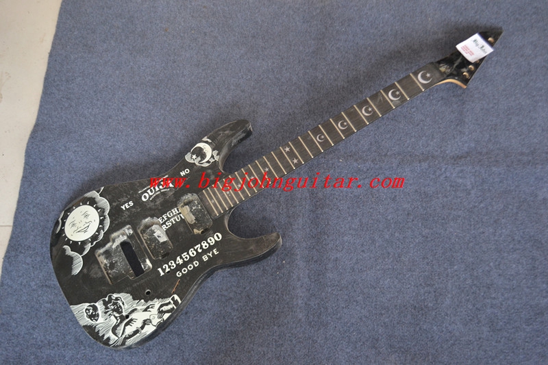 LTD double wave electric guitar in black without hardware 3020