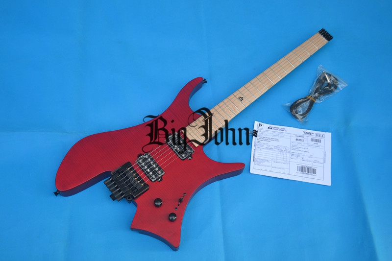 Headless electric guitar in red big body 3095