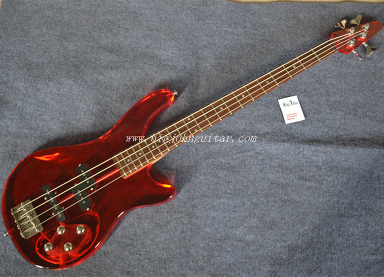 4 Strings electric bass guitar red acrylic body natural 3127