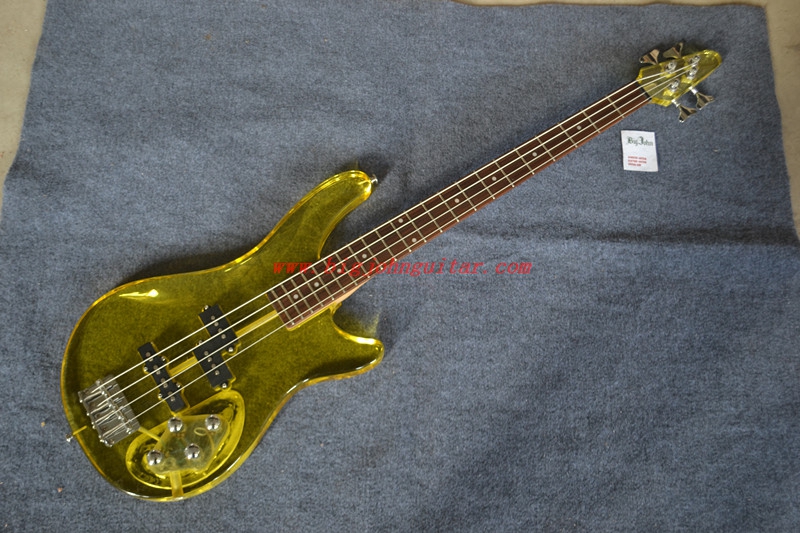 4 Strings electric bass guitar yellow acrylic body 3129
