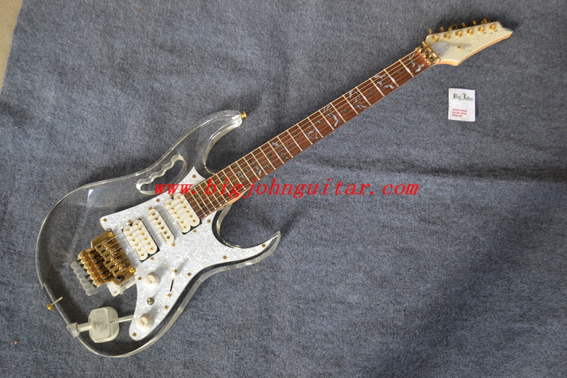 Double wave electric guitar acrylic body 3142