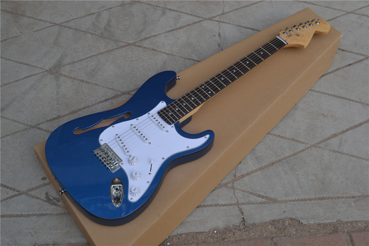Semi Hollow ST Electric Guitar blue BJ-119
