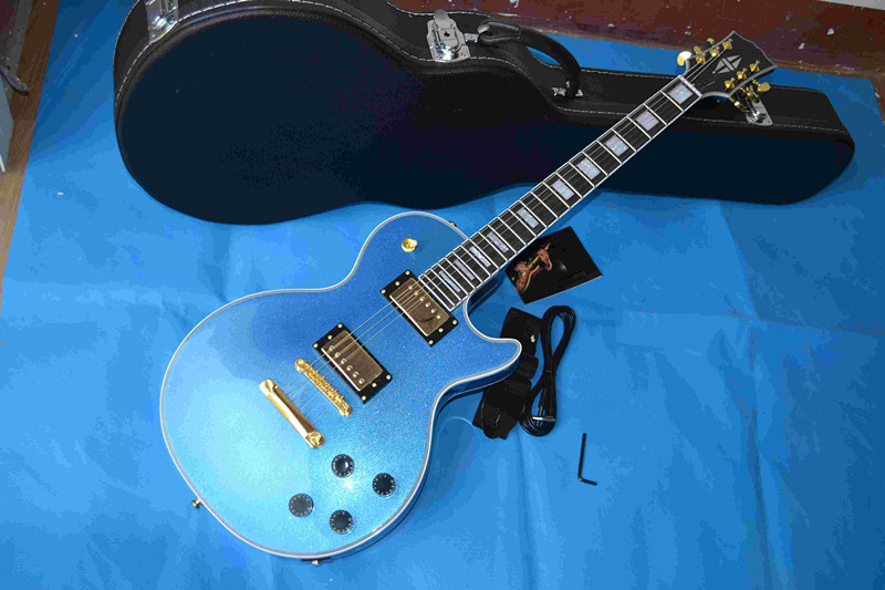 LP Custom Electric Guitar Blue rosewood fingerboard F-1420