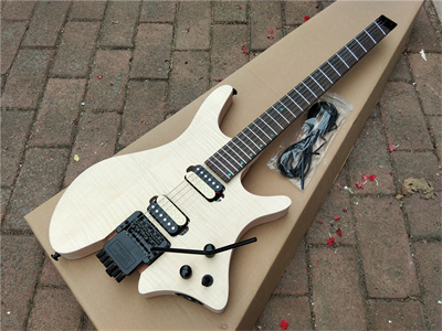 Unfinished Fan Fretted Headless Electric Guitar,No Paint 186