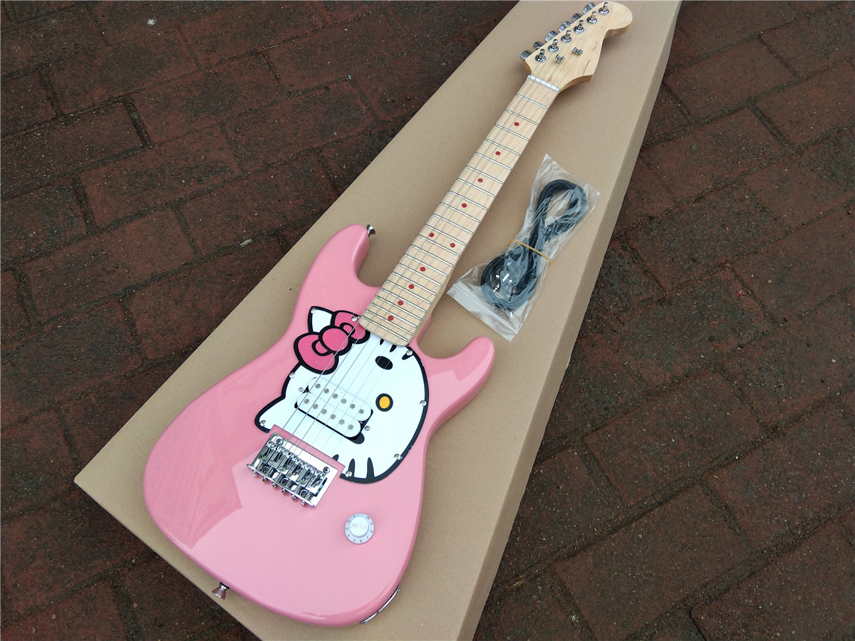 Mini ST electric guitar pink 278