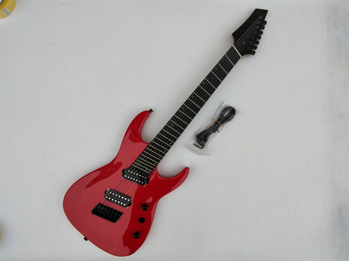 Fan Fretted 7 Strings Electric Guitar,Ebony Fingerboard red 497