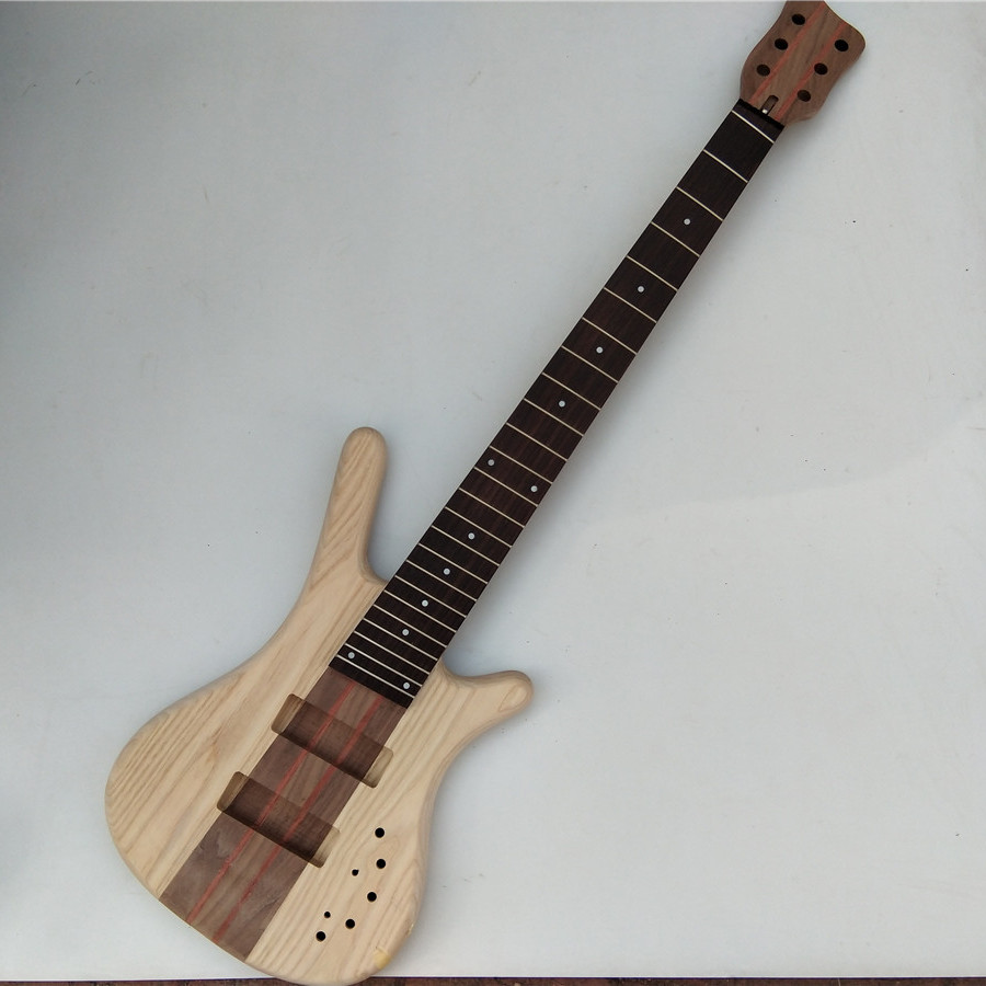Semi Finished 6 Strings Electric Bass Guitar No Paint 504
