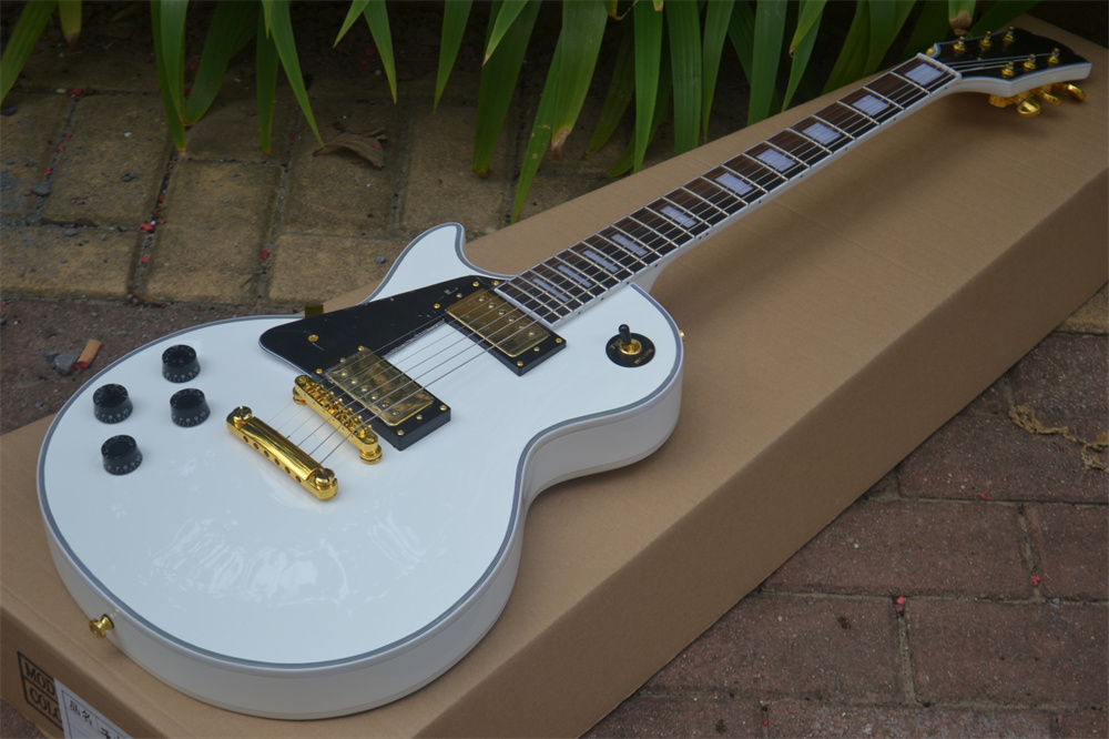 Left Handed LP Custom Electric Guitar white BJ-79