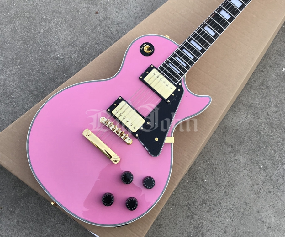New Custom Electric Guitar,Pink Rosewood Fingerboard Gold Hardwa