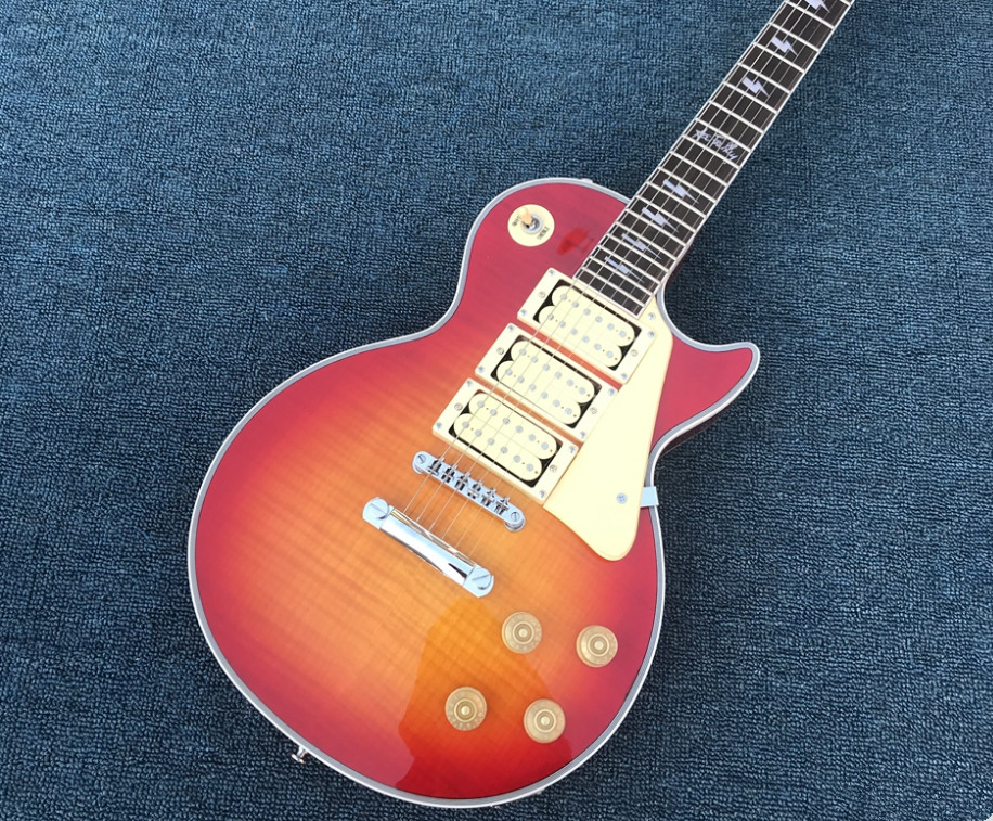 Orange LP Custom Shop Electric Guitar,3PCS Pickups Chrome Hard