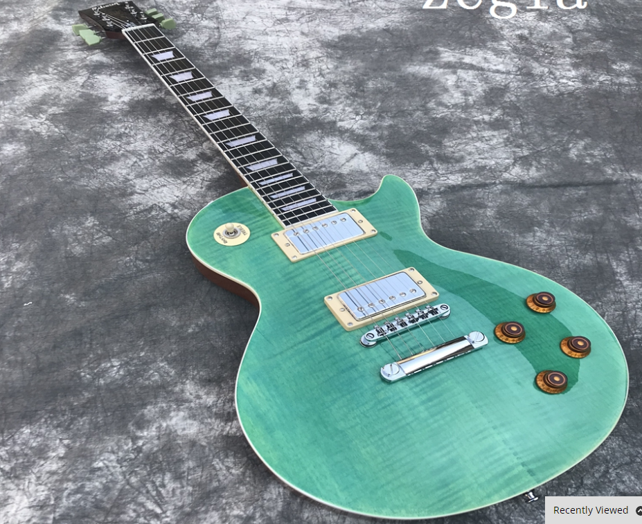 Green LP Standard Electric Guitar, Chrome Hardware BJS188