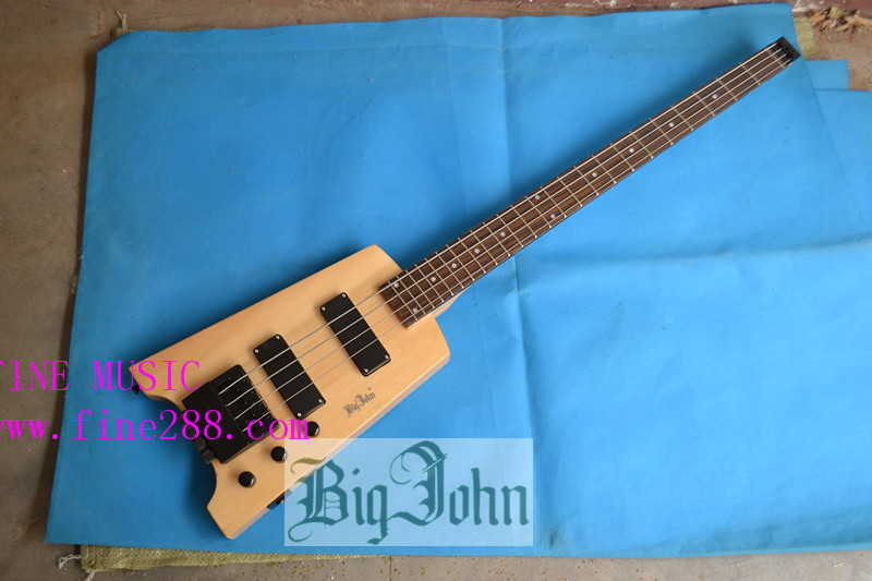 free shipping 4 string natural headless electric bass F-3318