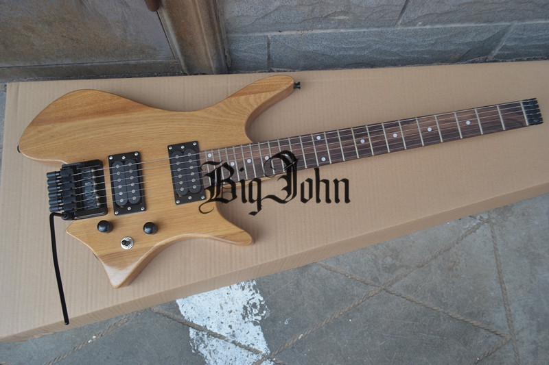 Headless electric guitar natural elm body 3115