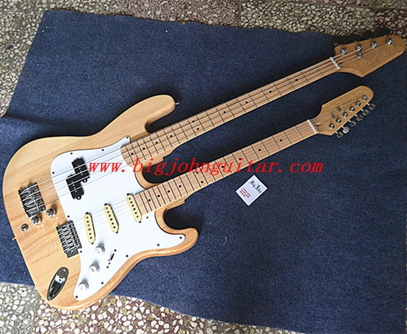 free shipping double neck st pb electric gutiar and bass 31261