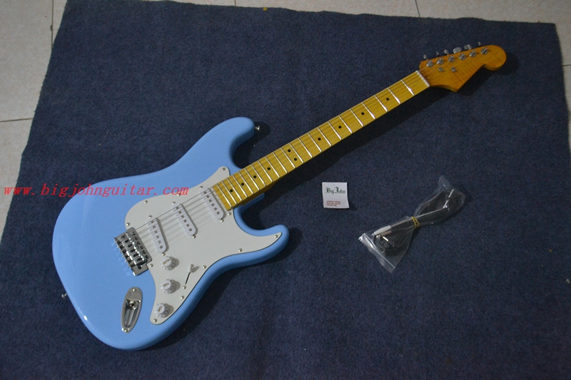 ST electric guitar alder body tiger maple neck blue 3132