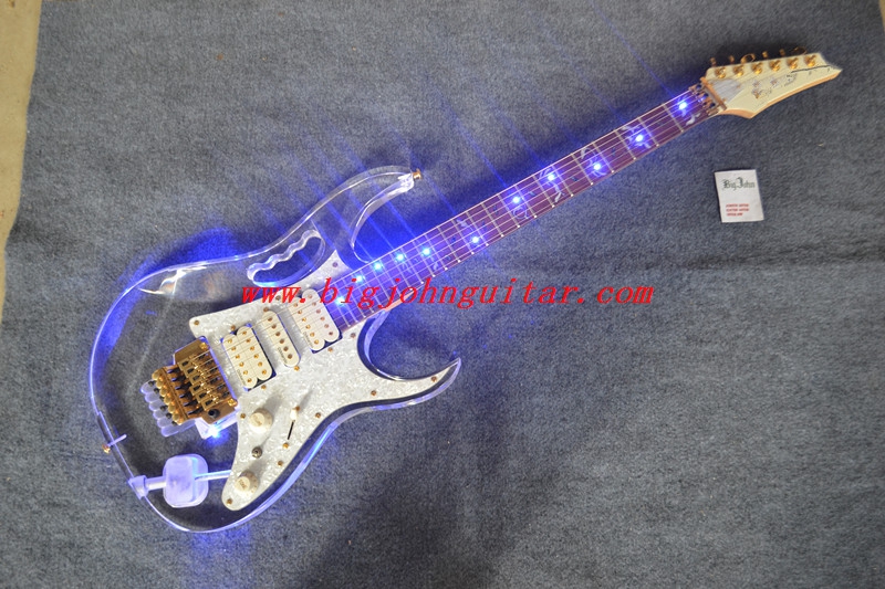 Double wave electric guitar with LED light 3144