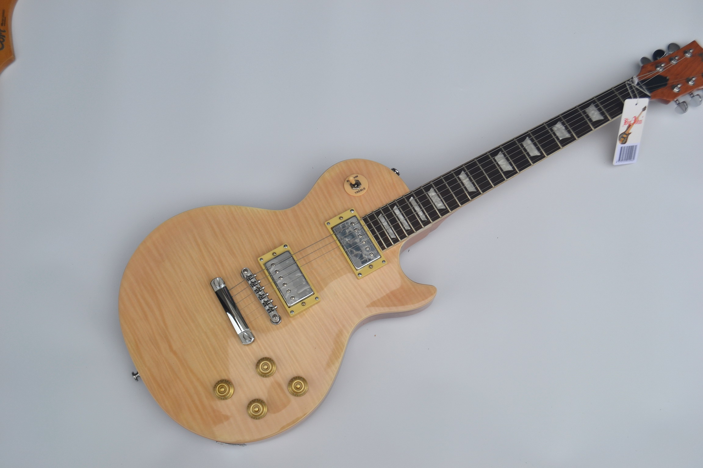 free shipping LP mahogany wood body natural color chrome hardwar