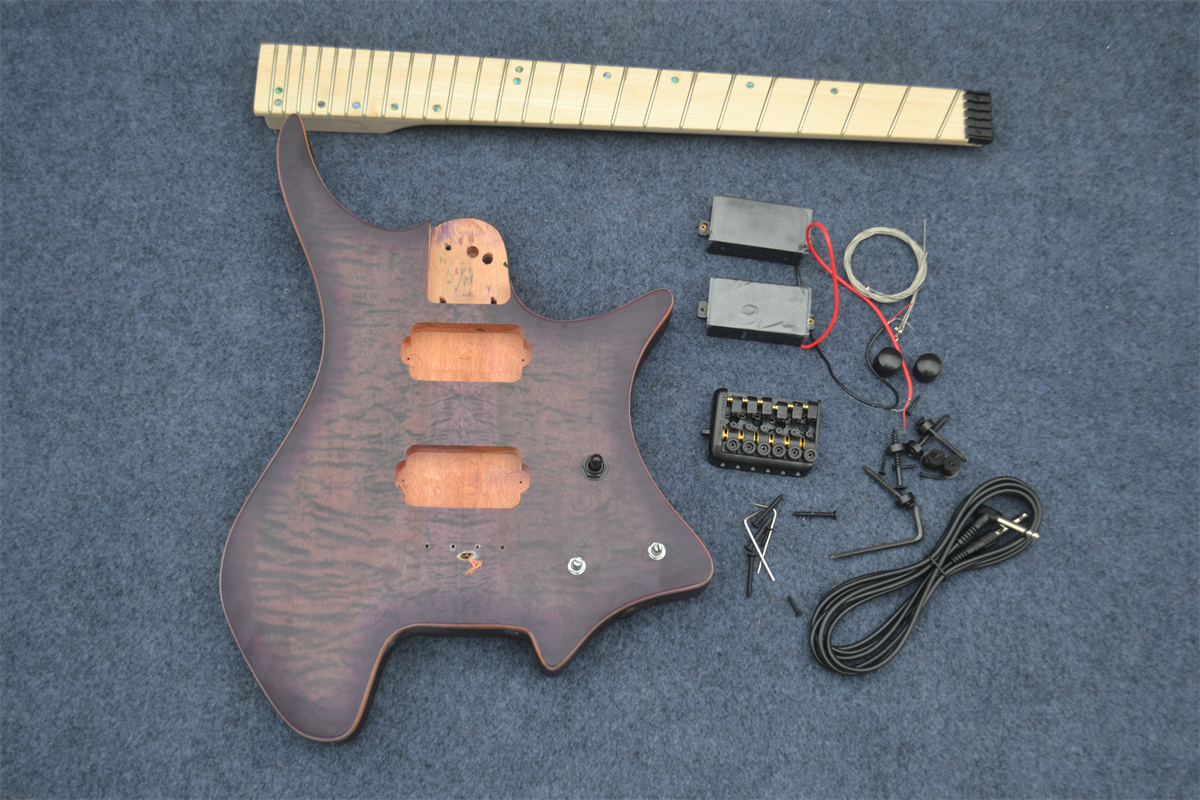 Semi Finished Headless Electric guitar Matte Purple BJ-120
