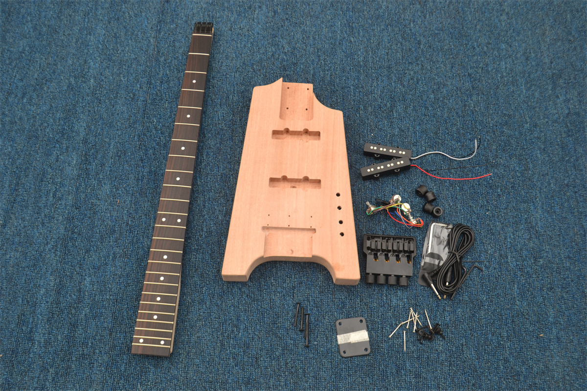 Semi Finished Headless Electric Bass guitar Mahogany Body BJ-126