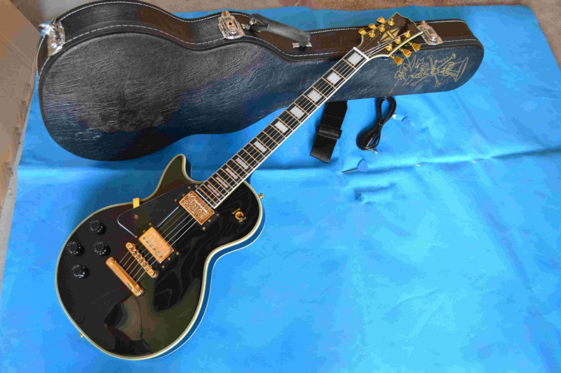 Left Handed LP Custom Electric Guitar bk ebony fingerboard