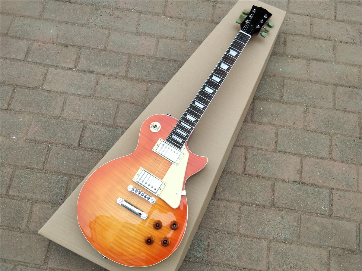 Orange LP Standard Electric Guitar,Chrome Hardware
