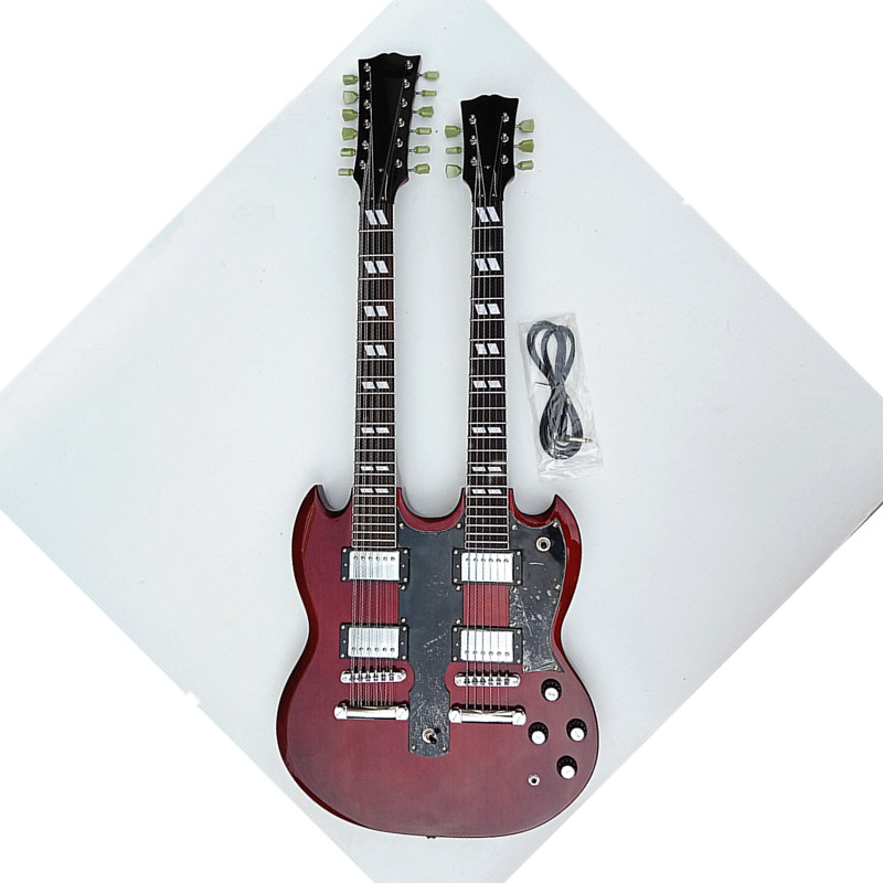 Double Neck SG 12 and 6 strings Electric Guitar Red BJ385