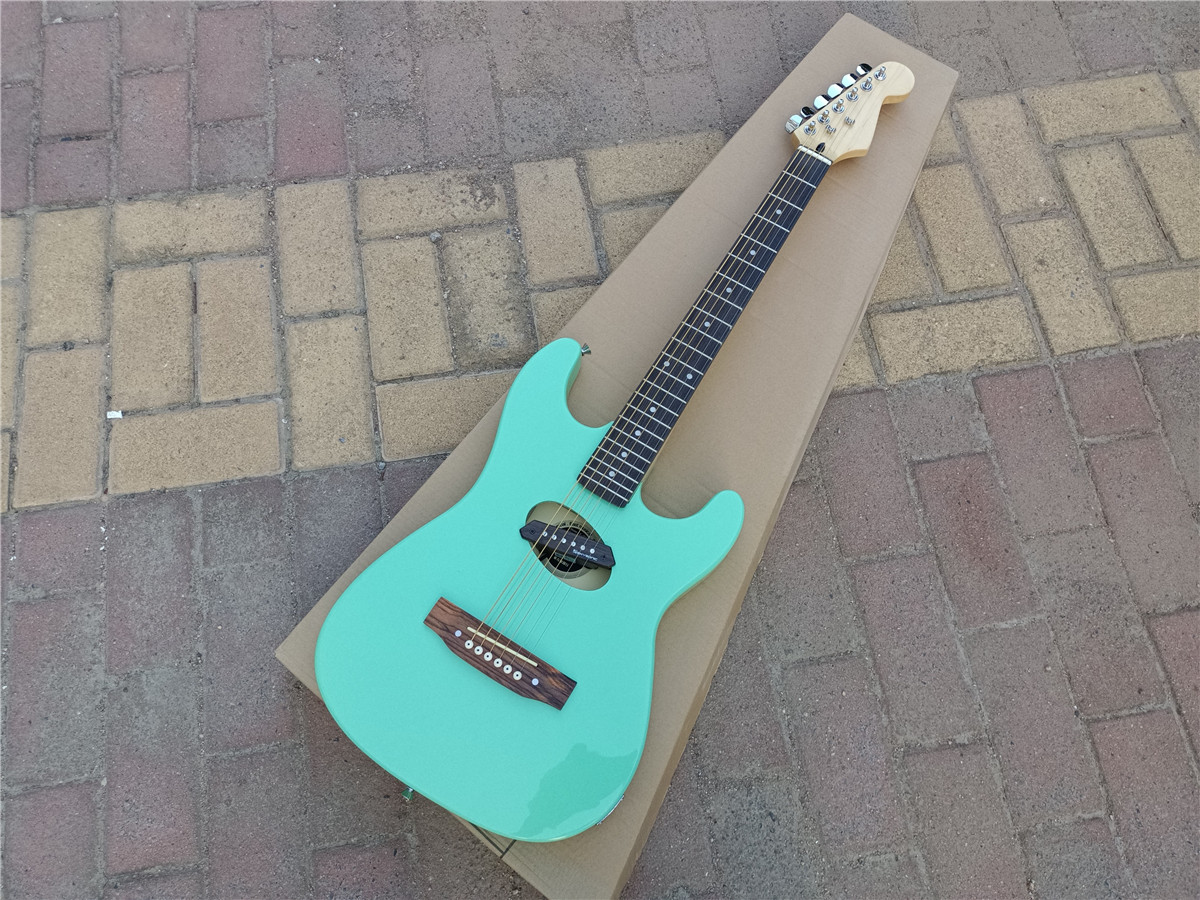 Green Acoustic Electric Guitar Rosewood Fingerboard 459
