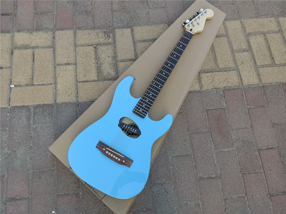 Blue Acoustic Electric Guitar Rosewood Fingerboard 461