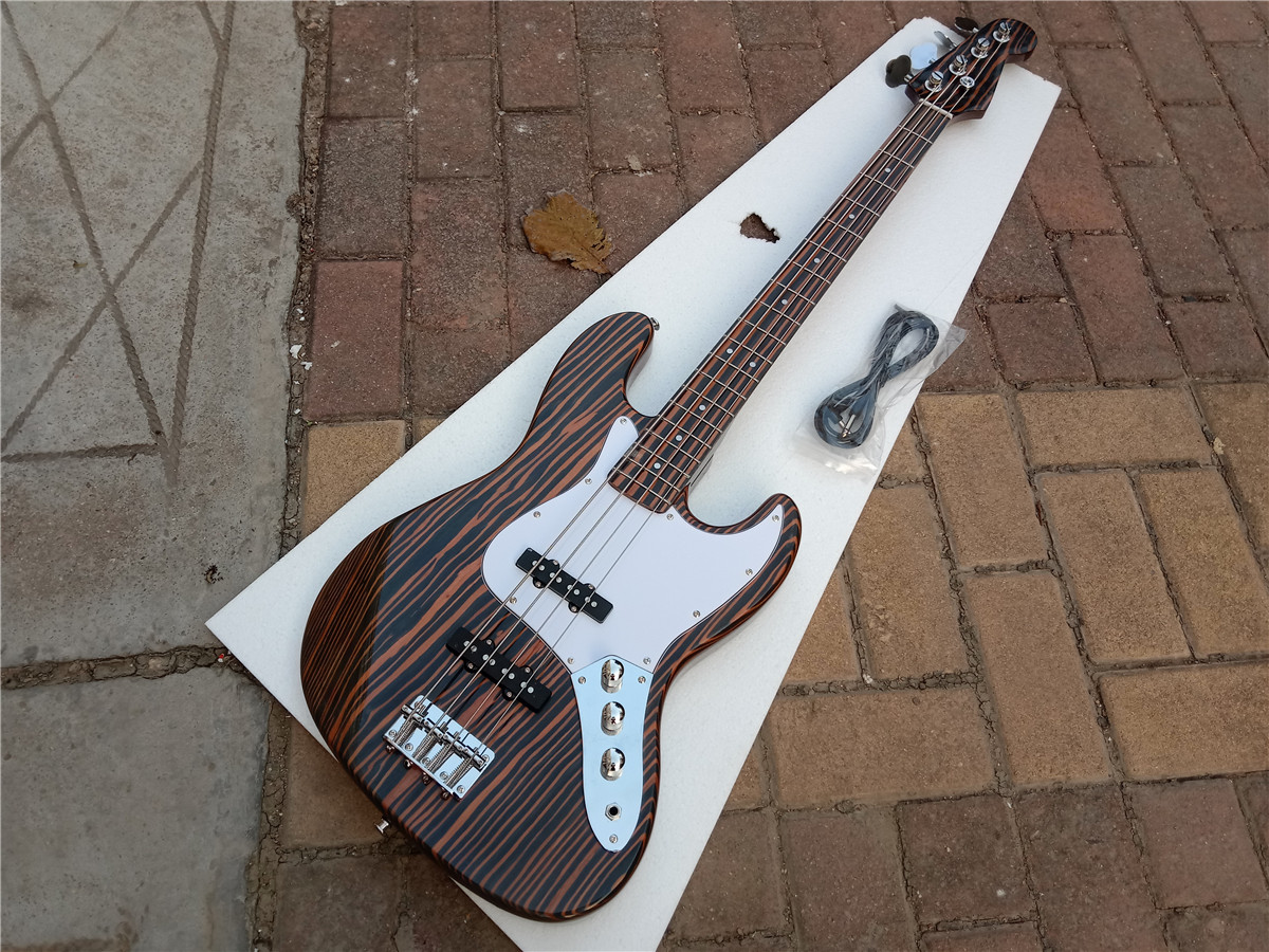 4 Strings Electric Bass Guitar,Zebra wood Body&Neck 472