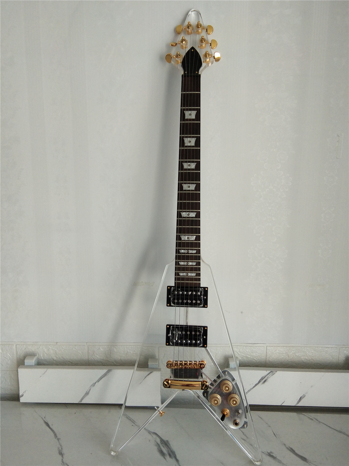 Standard Flying-v Electric Guitar,Acrylic Glass Body 491