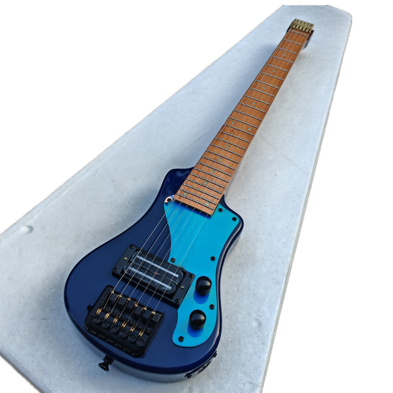 Blue MINI Headless Electric Guitar,Roasted Maple Neck BJ753