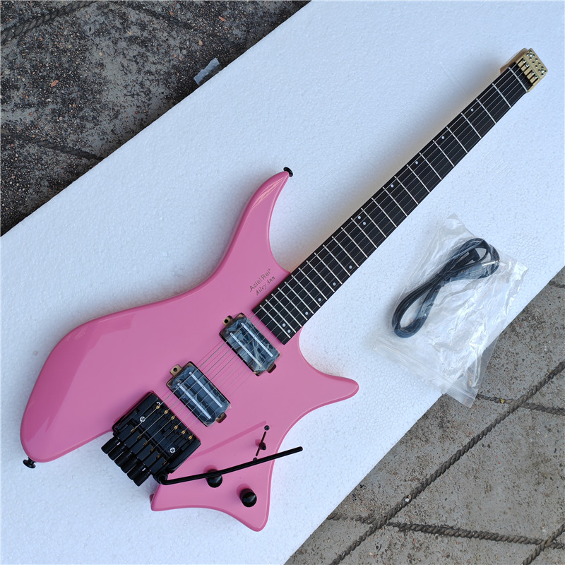 Pink Headless Electric Guitar,Rosewood Fingerboard BJ786