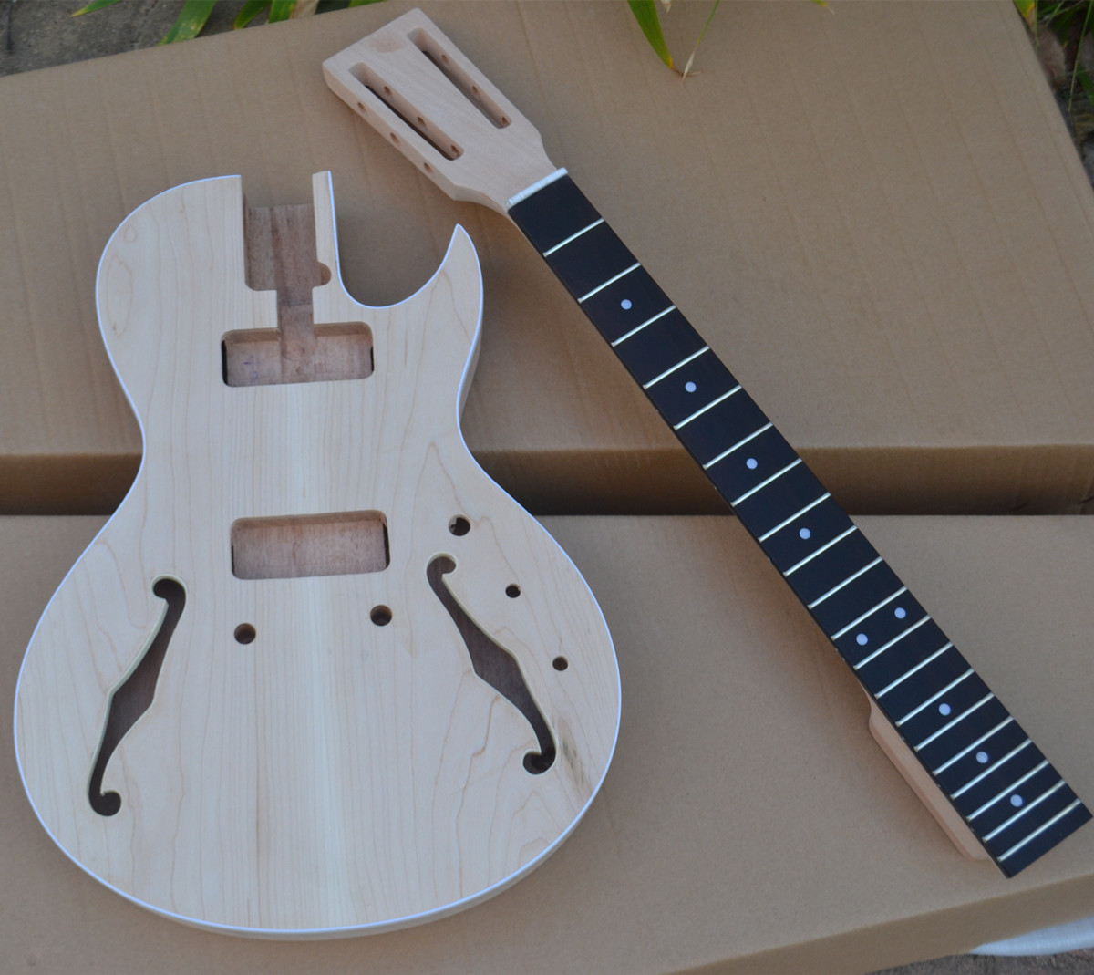 Semi Finished Hollow Electric guitar No Paint and Hardware BJ-98
