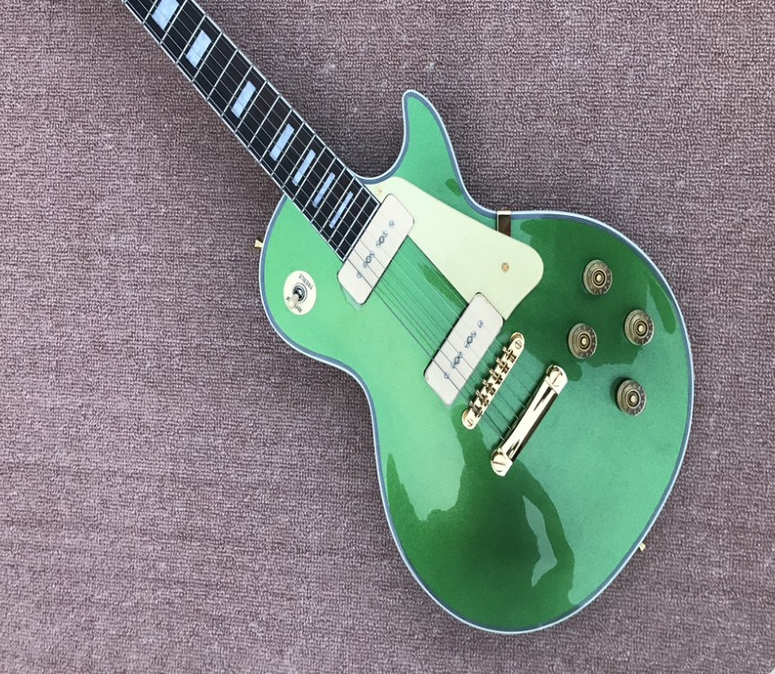 Green Lp Custom Electric Guitar, Chrome Hardware BJ165