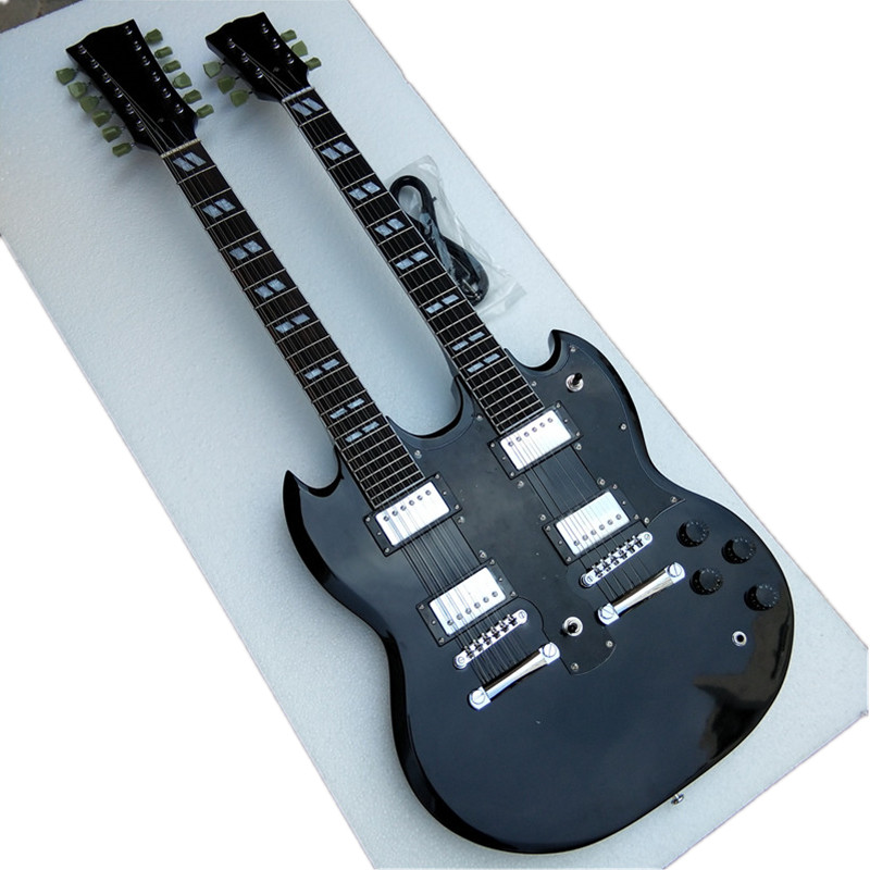 black double necks SG electric guitar BJ385-2