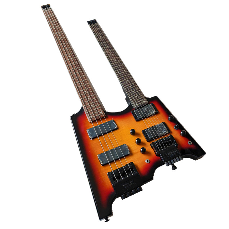 sunburst Double Necks Headless Electric Guitar BJ457