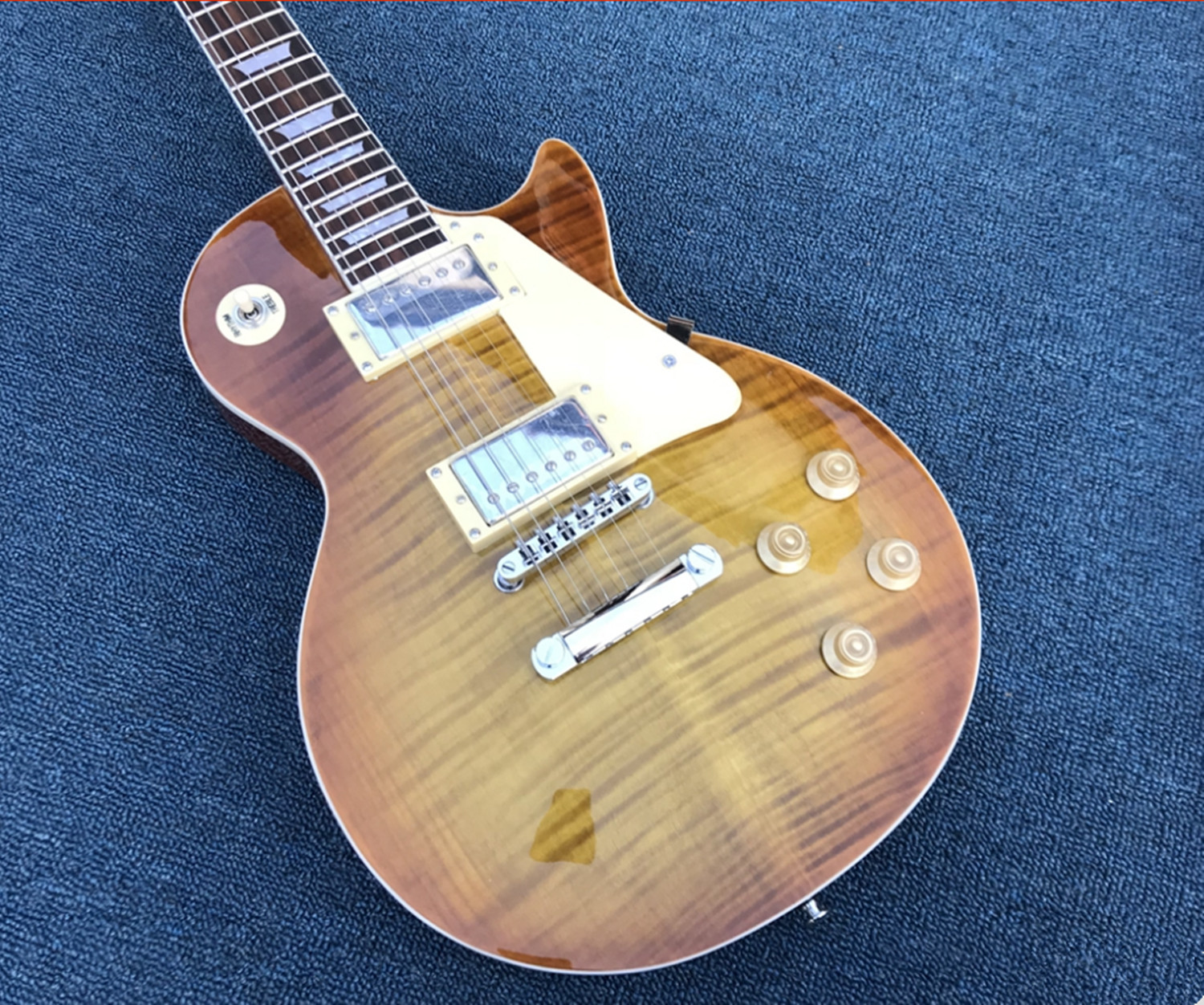 LP Standard Electric Guitar,Flame Maple Top Chrome Hardware
