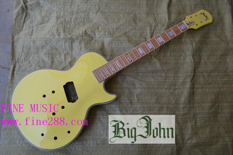 free shipping yellow color lp unfinished electric guitar F-3303