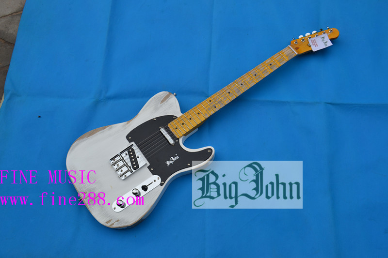 free shipping tl metal white make old electric guitar F-3305