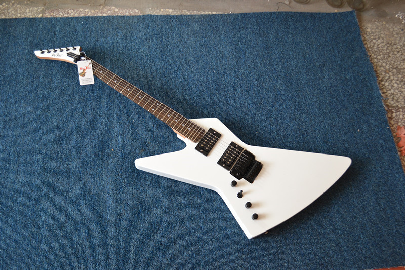 Left hand BJ-explorer electric guitar white black hardware 3333