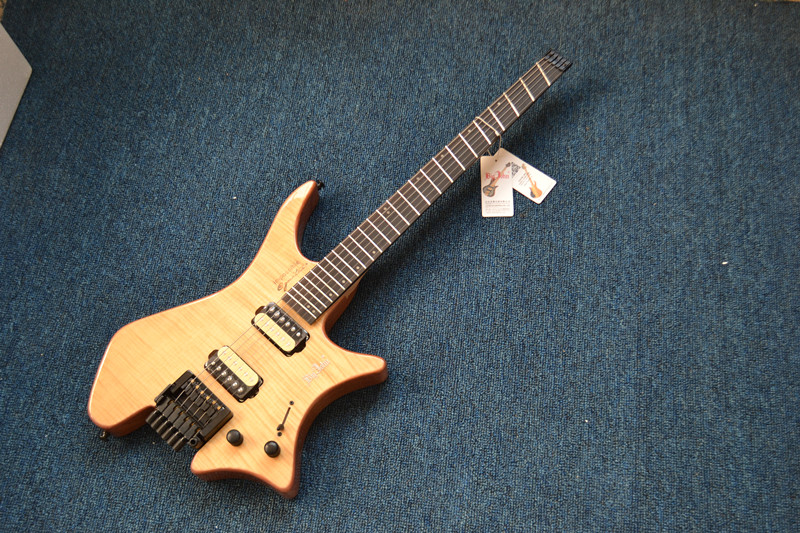 Fanned electric guitar B bridge flame maple top body 3375