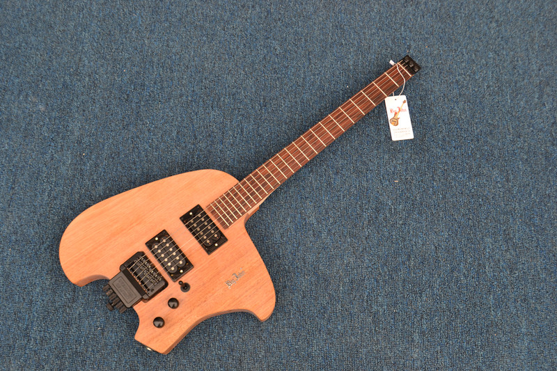 Free shipping headless electric guitar mahogany body 3344