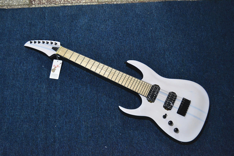 7 Strings electric guitar transparent white 3381