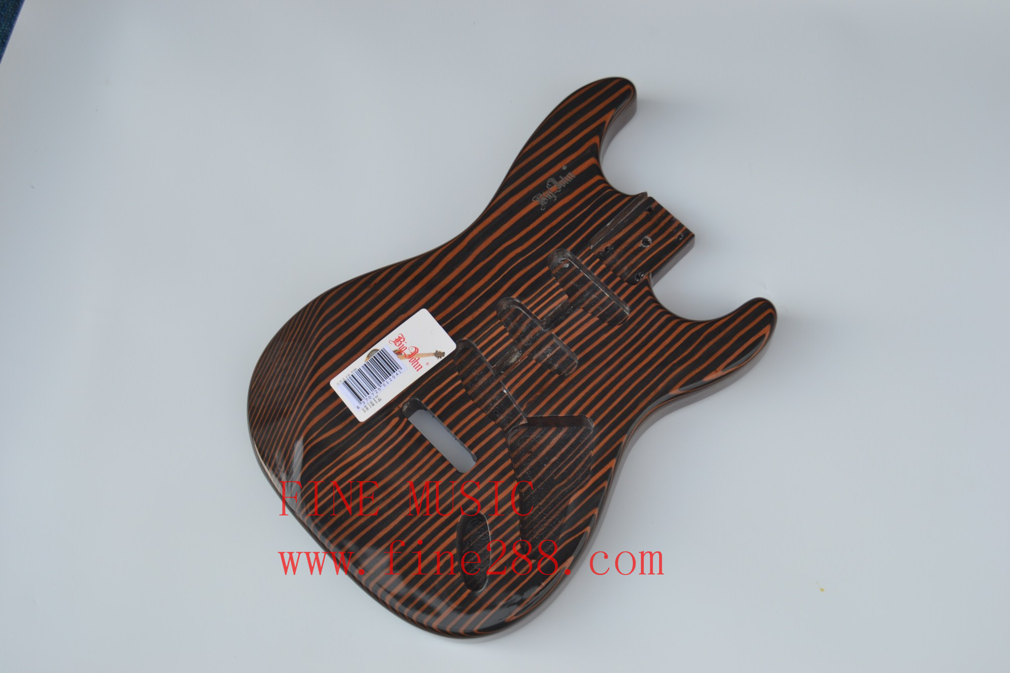 free shipping natural color st zebrawood electric guitar body F-