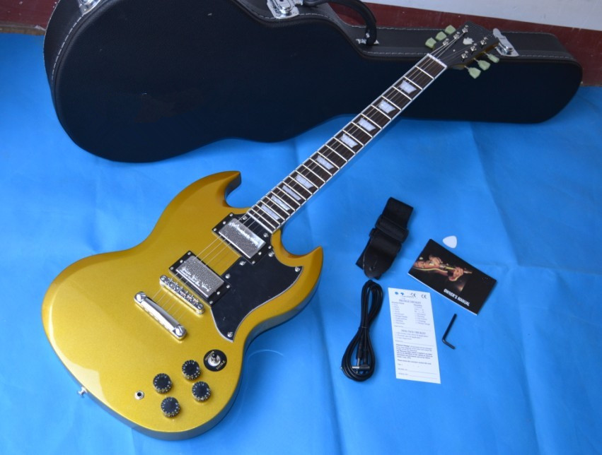 LP SG electric guitar in yellow 1431